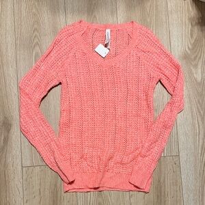 Aeropostale Women's V-Neck Coral Sweater
